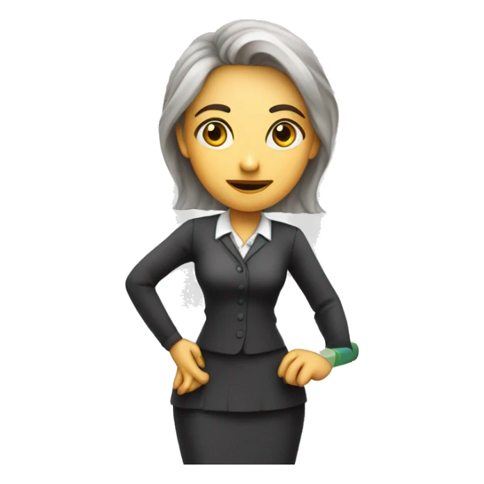 Teacher standing in front of chalkboard looking serious with ruler in her hand white female  sticker