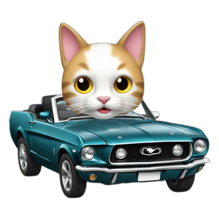 cat in a mustang car sticker