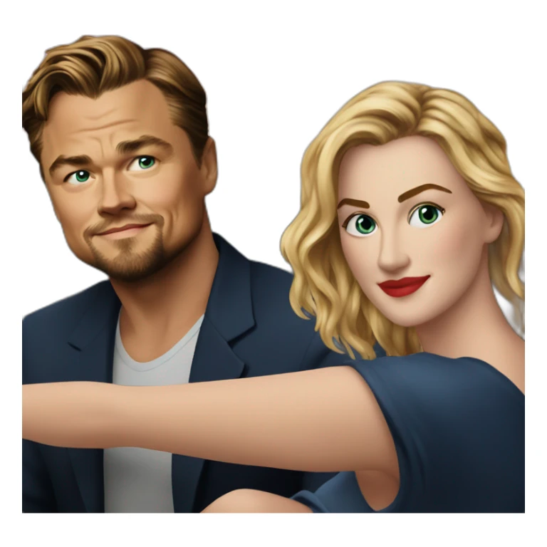 Leonardo Dicaprio with Keyt Winslet sticker