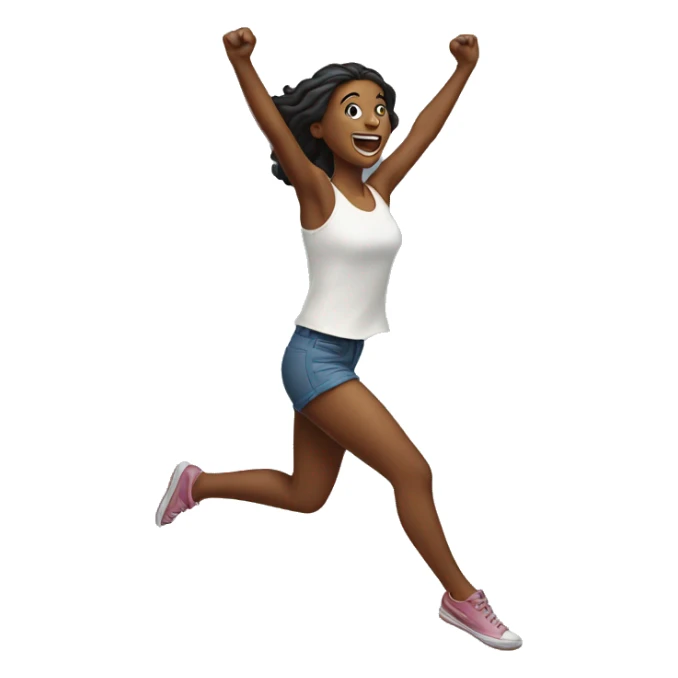 Jumping lady sticker