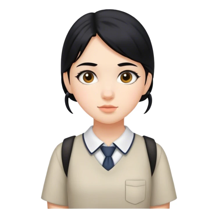 Black hair schoolgirl sticker