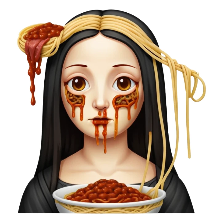  SPAM meat dripping sauce spaghetti goth monalisa portrait sticker