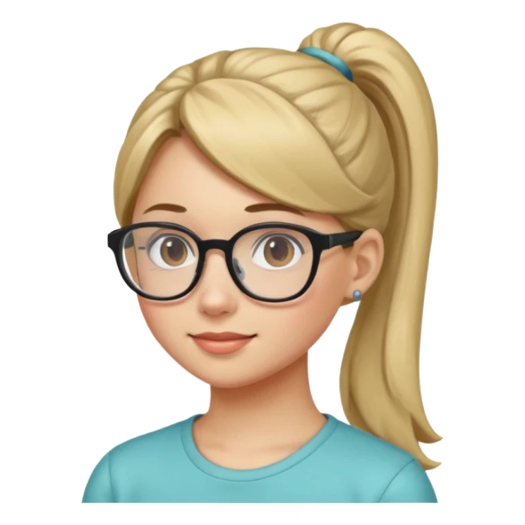 Ponytail Girl with Glasses sticker