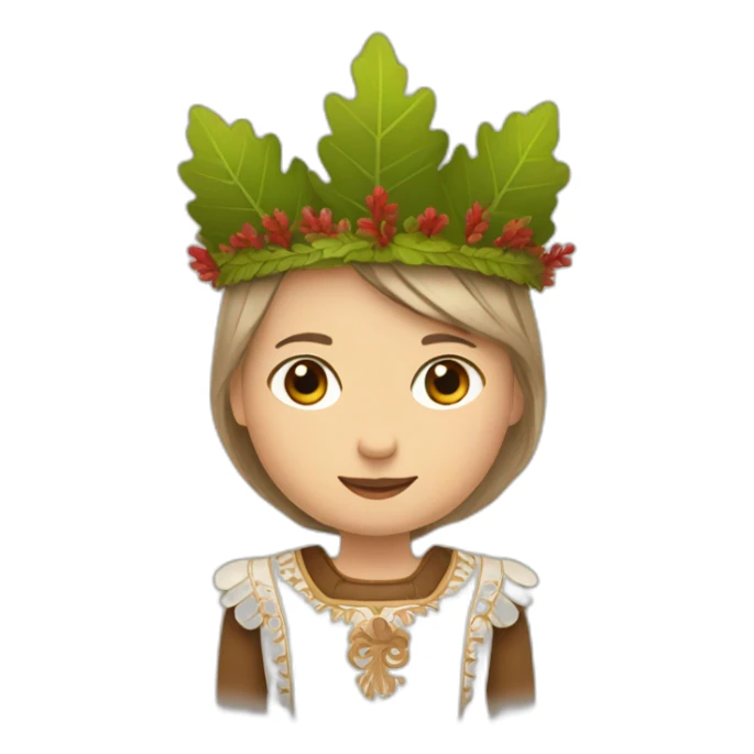 traditional Latvian costume with an oak leaf crown on the head sticker