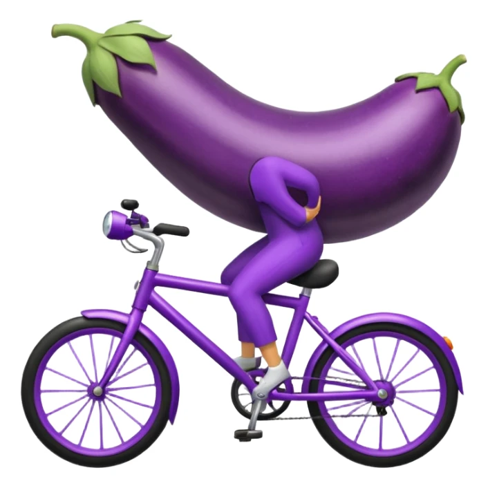 Eggplant riding a bike  sticker