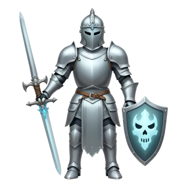 ghostly knight with armor and spectral glow sticker