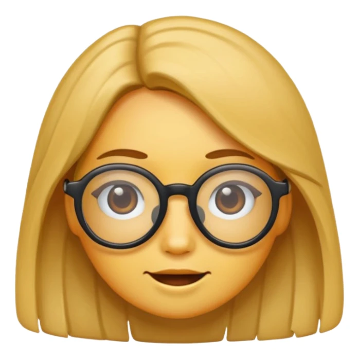 Emoji con lentes nariz grande y cabello a los lados sticker