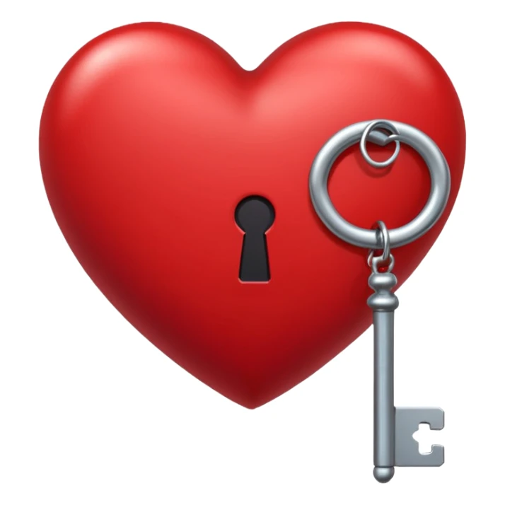 heart with a dark star and key sticker