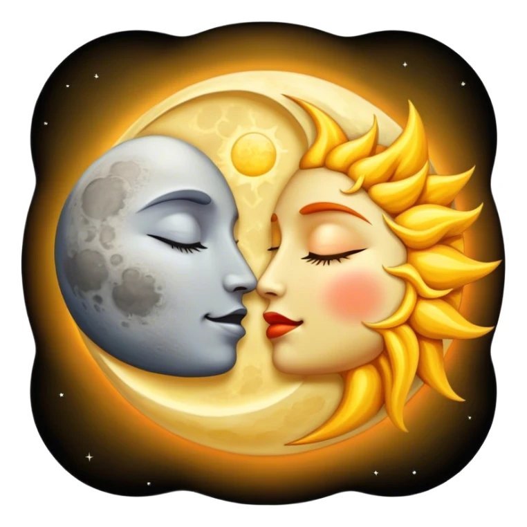 The moon kissing the sun goodnight sticker