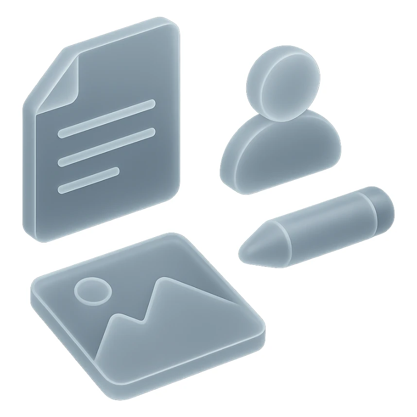 article illustration in matte glass style, frosted glass effect, modern sticker