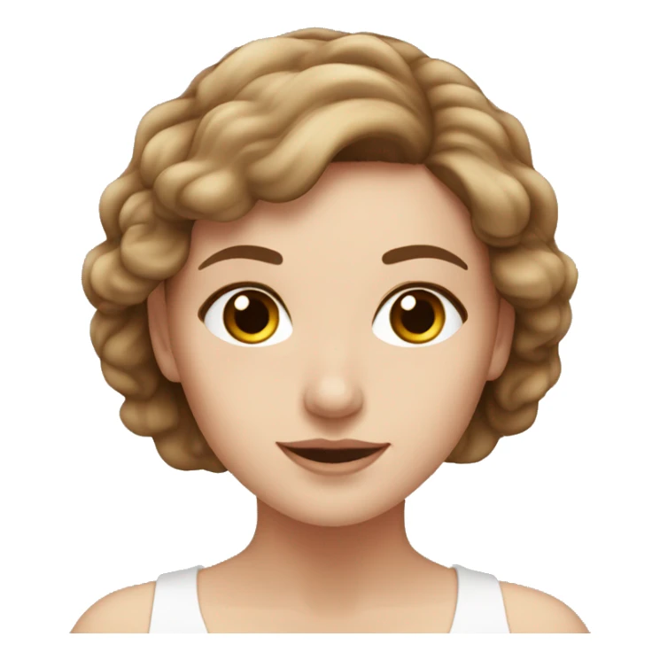 White girl with brown hair at spa sticker