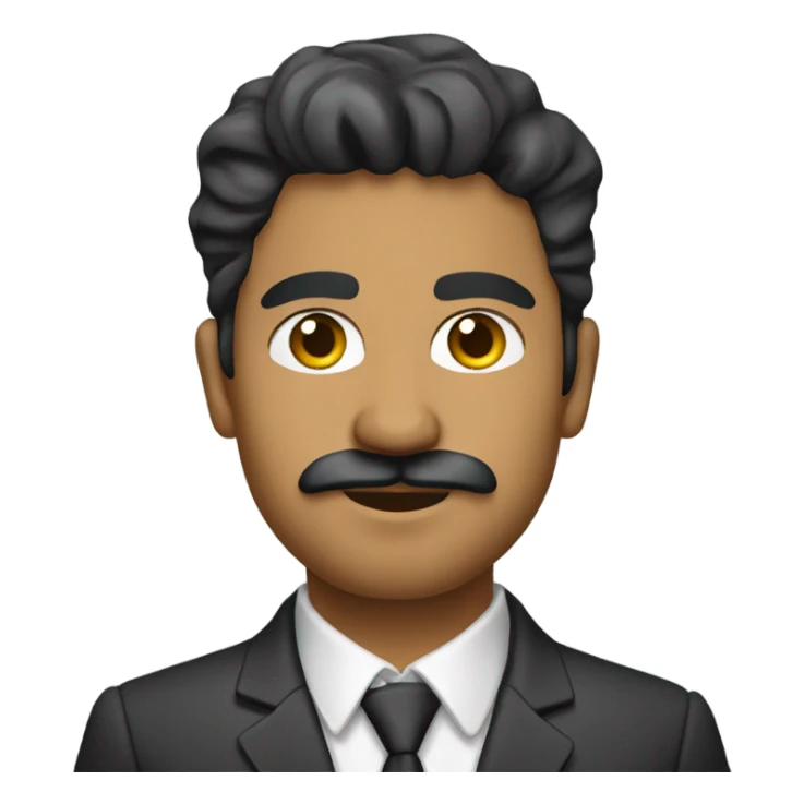 olive skinned pakistani young man with goatee and moustache wearing suit sticker