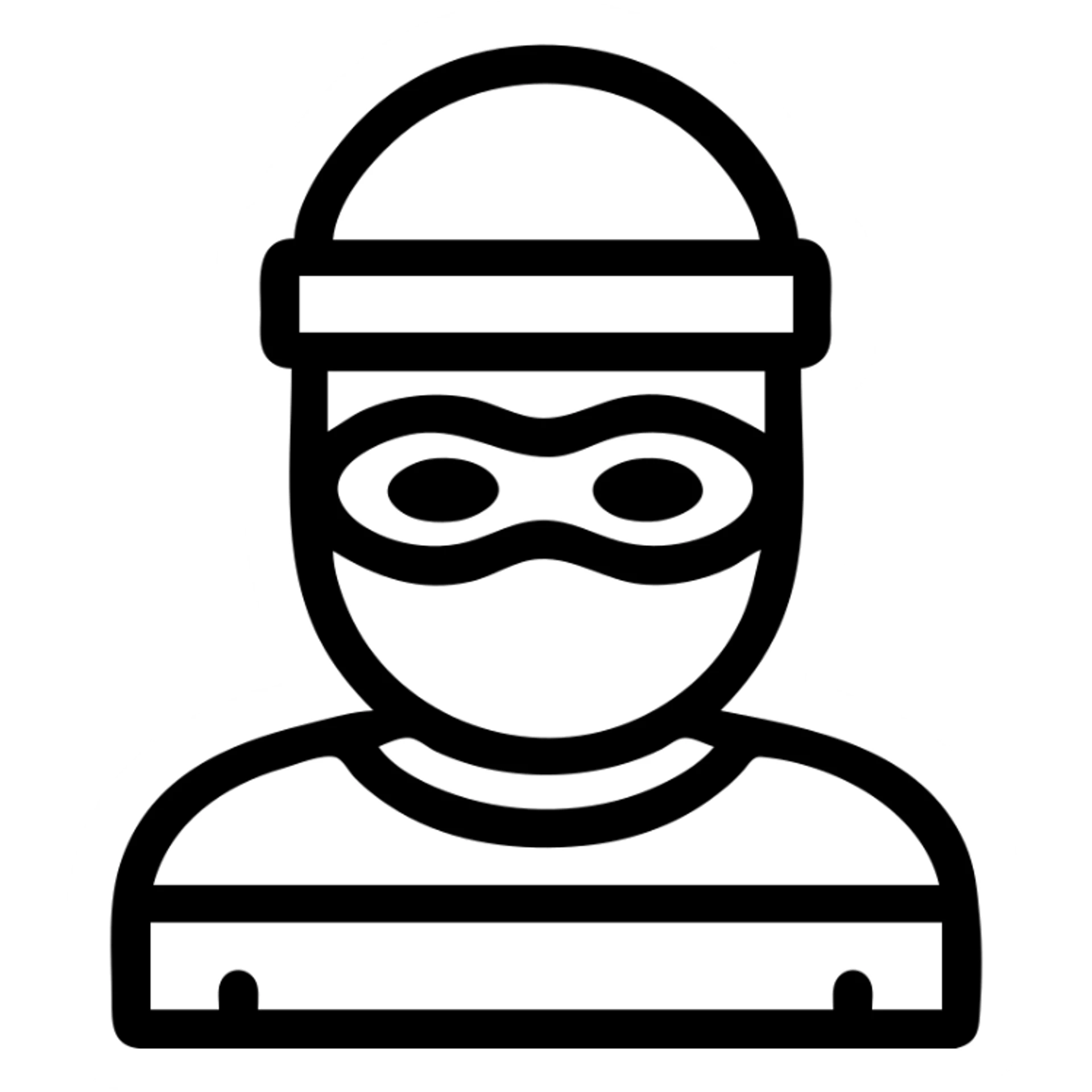 simple and recognizable thief character icon, minimal details, suitable for an app icon sticker