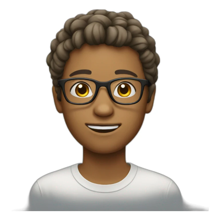 White panamemian teenager with glasses sticker