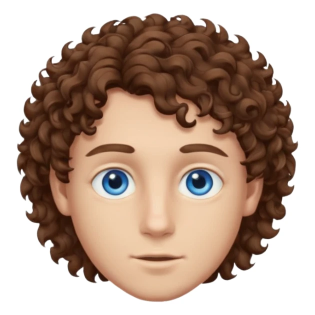 Young male with blue eyes and curly hair  sticker