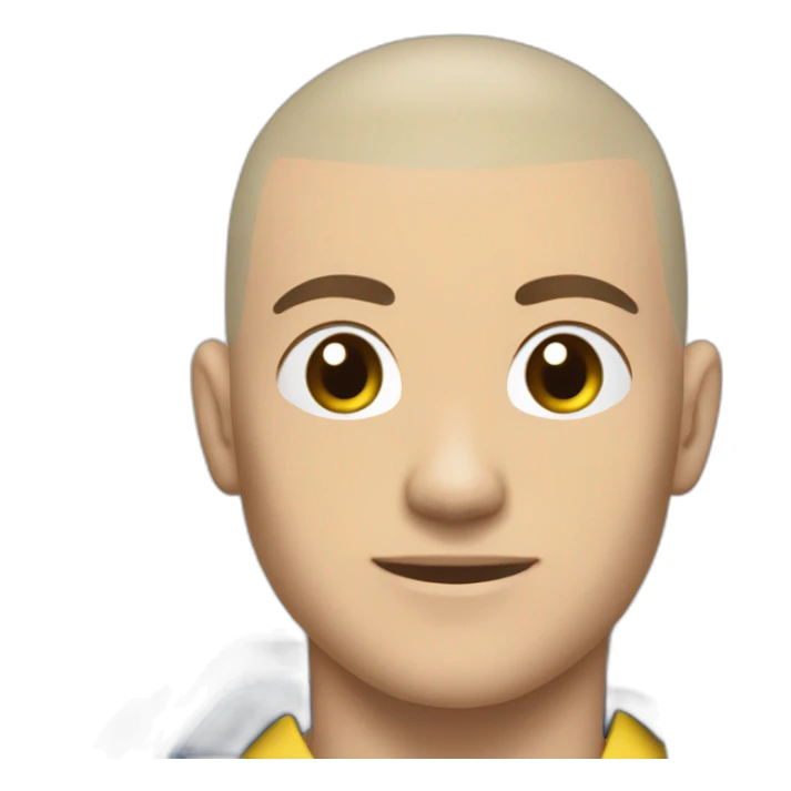 young man brazilian jiu jitsu shaved head white-belt choking sticker