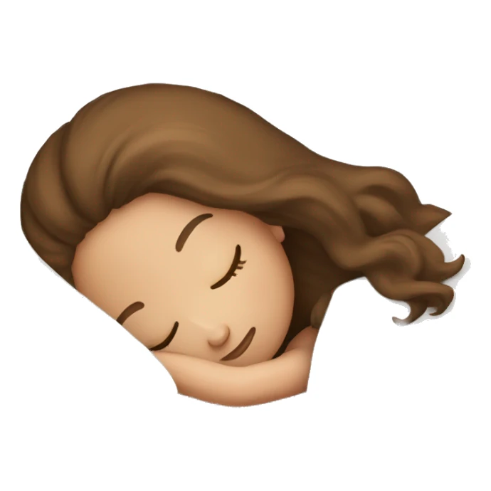 White girl brown hair sleeping in bed sticker