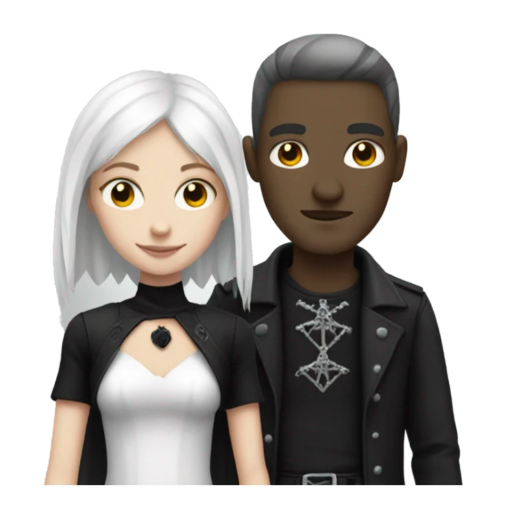 white man holding a hand of goth girl sticker