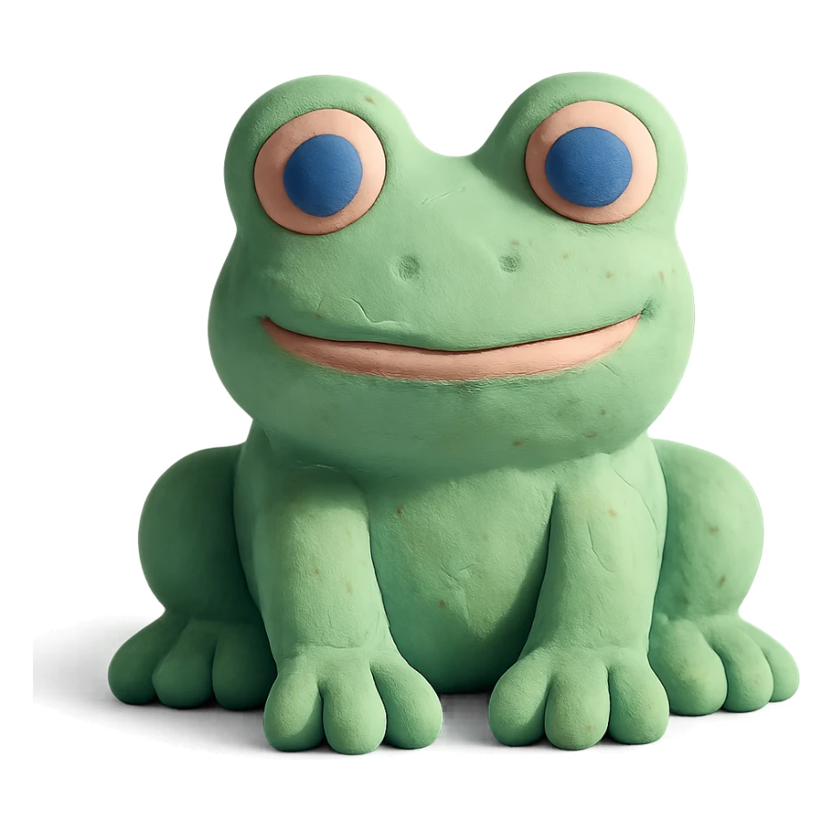 frog in claymation style with pastel colors sticker