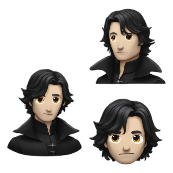 mads mikkelsen as a black hair vampire sticker