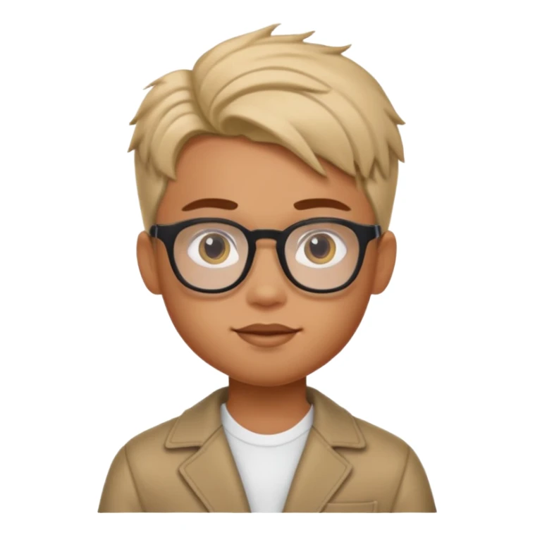 generate a pretty bratz boy with spectacles on, slightly healthy, tan sticker