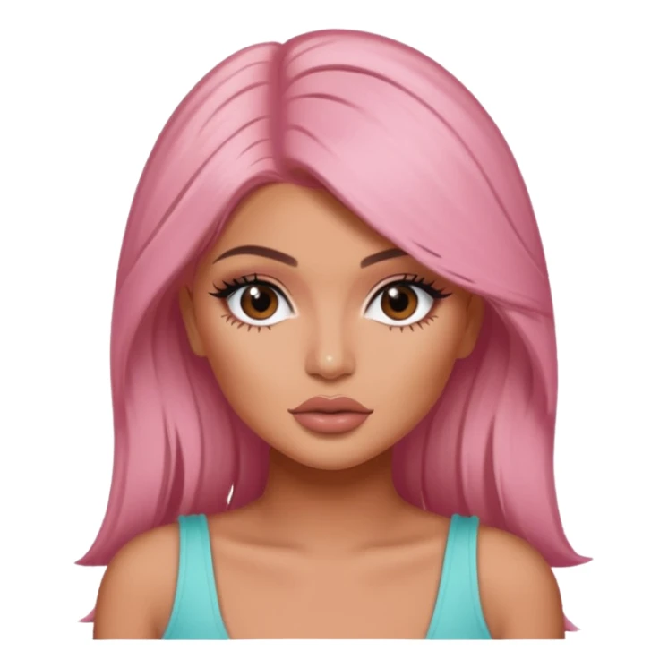 kylie jenner as pretty bratz baddie, rosé hair sticker