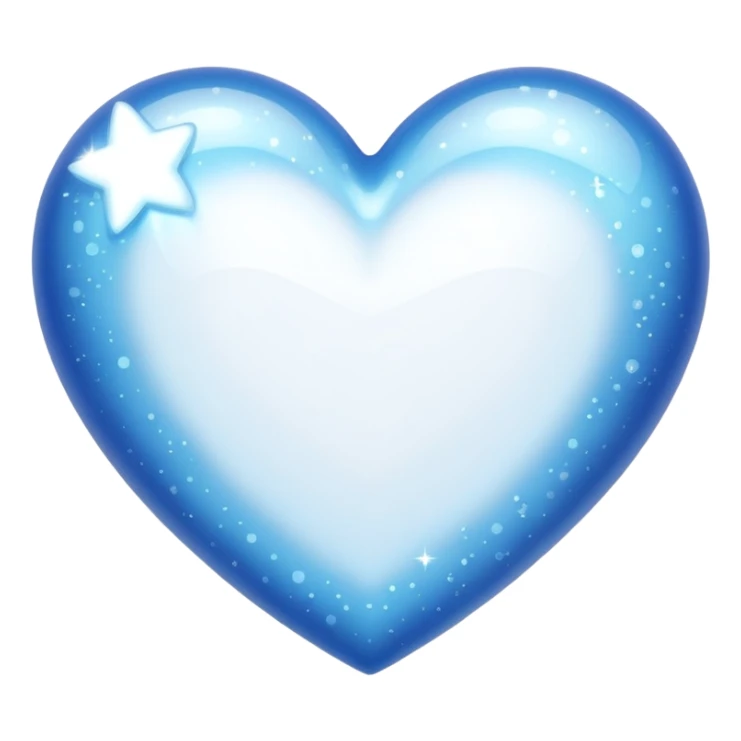 white heart with a sparkle sticker
