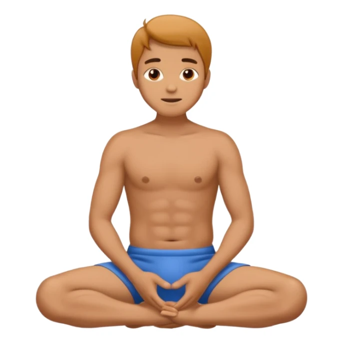 Naked man with penis between legs sticker