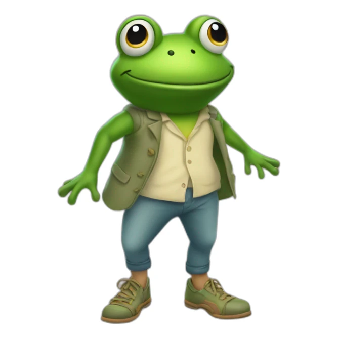 Froggy tales with the torso shoes on feet sticker