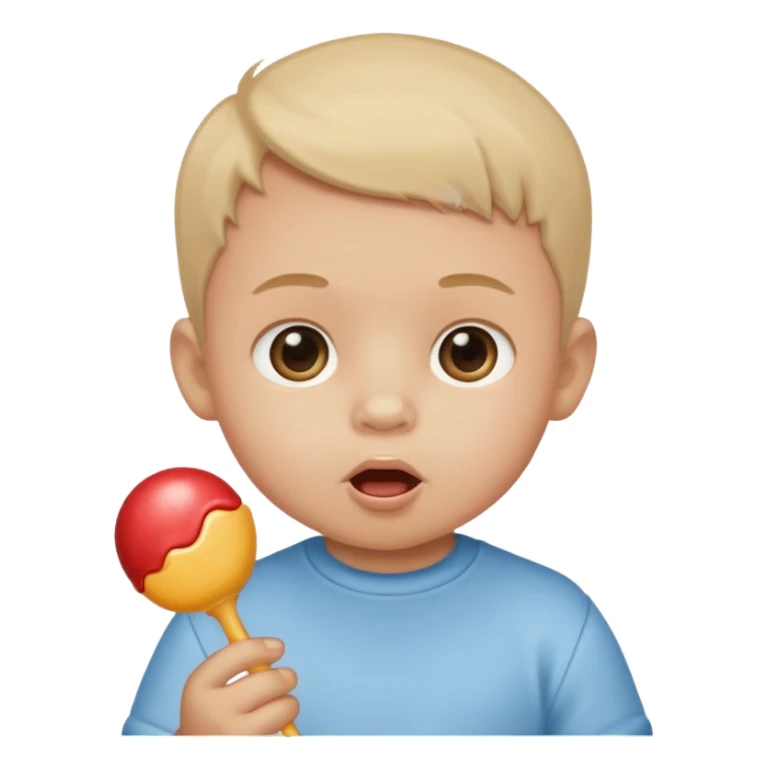 baby boy face with sucker sticker