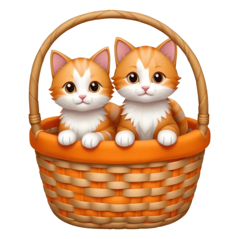 Disney-style cute kittens cozy in a basket sticker