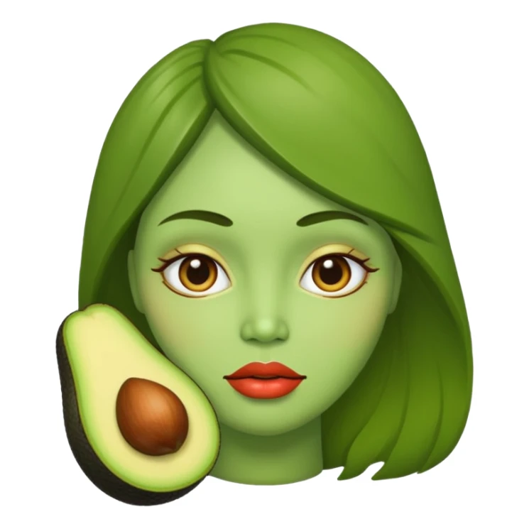 Un aguacate con unos labios grandes sticker