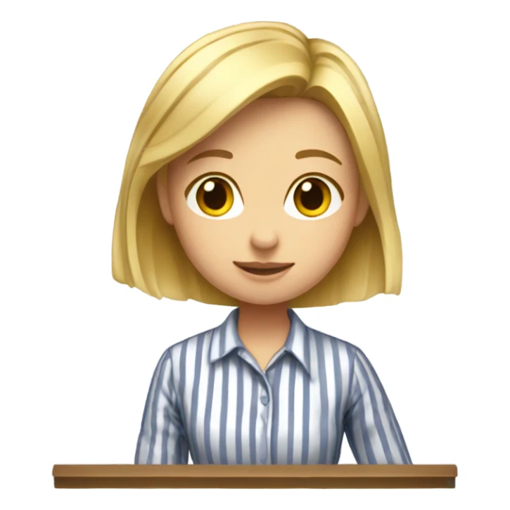 A Blonde girl studying With pin shirt sticker