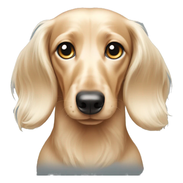 Dachshund cream long haired with right blue eye  sticker