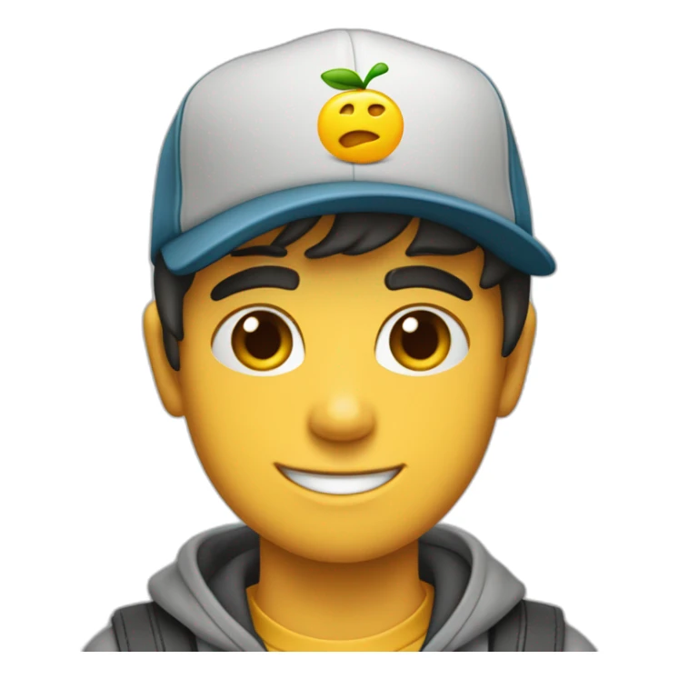 Ejoven moreno con una gorra. Está de pie, sosteniendo una prenda de ropa con ambas manos, como si estuviera exhibiéndola o mostrándola a alguien. sticker