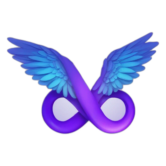 Purple and blue infinity sign with wings sticker
