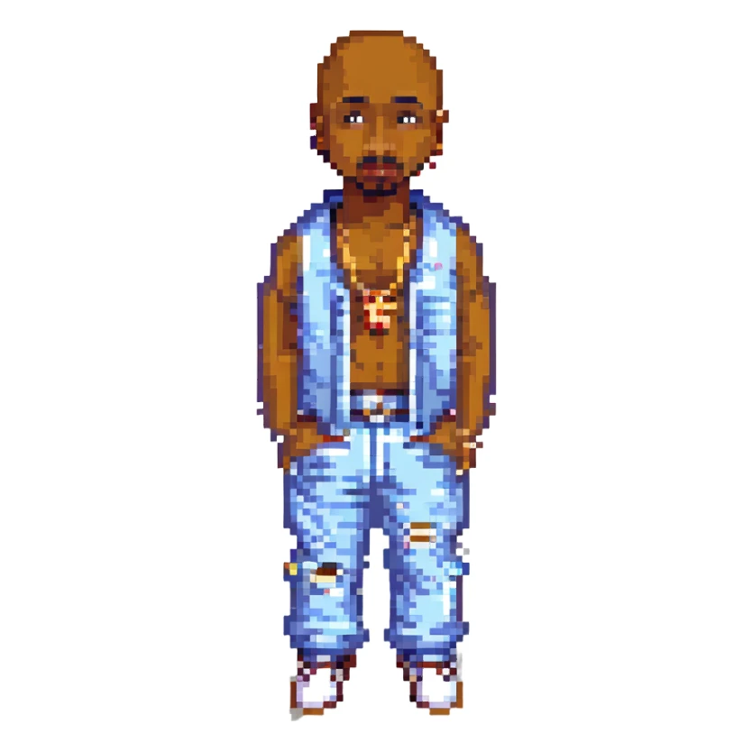 2Pac в полный рост, no background sticker