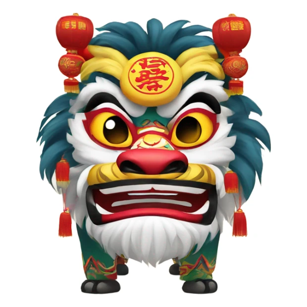 Chinese style, Happy New Year, Lion dance sticker