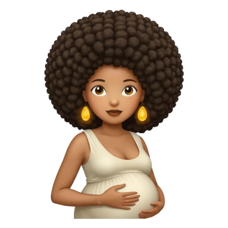 pregnant black woman with afro sticker