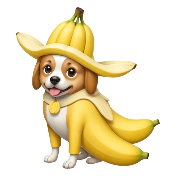 dog wearing a banana costume  sticker