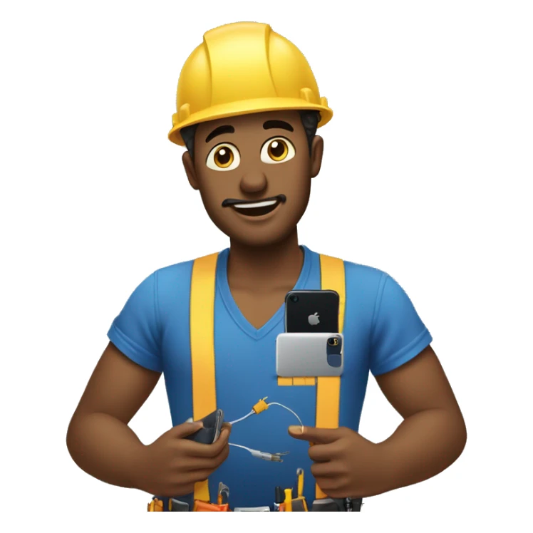 the guy engineer in blue shirt repairing iPhones sticker
