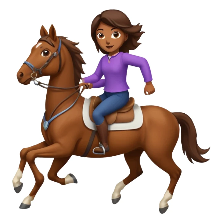 A girl on a horse that's running sticker