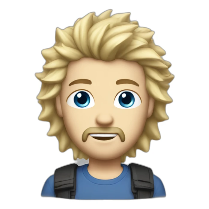 Blonde hair blue eyes goatee spiked hair sticker