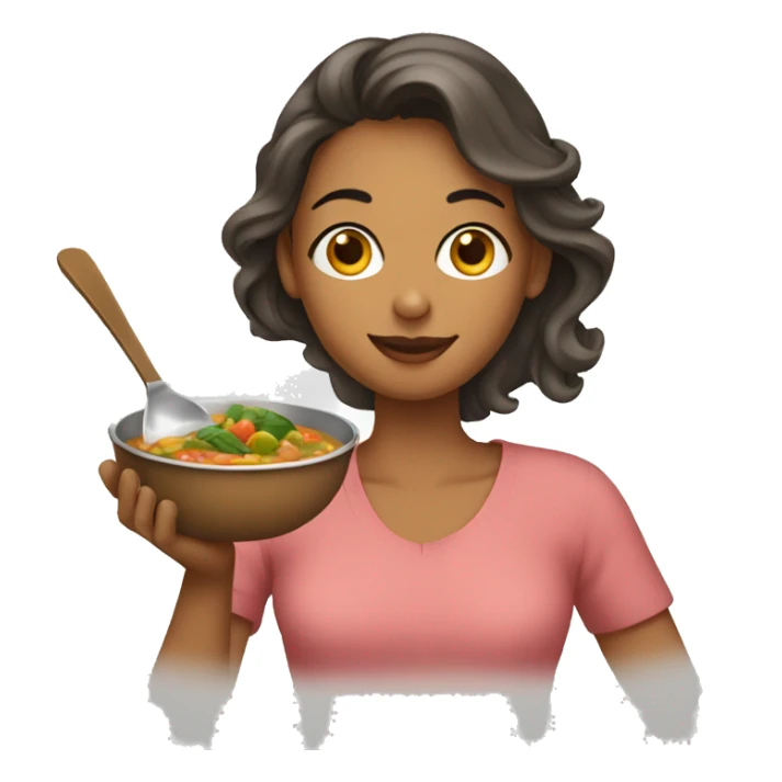 Mom putting sambar with a spoon  sticker