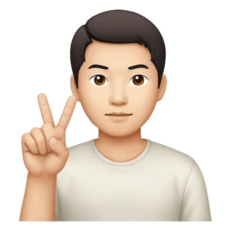 Victor Wong holding up middle finger sticker