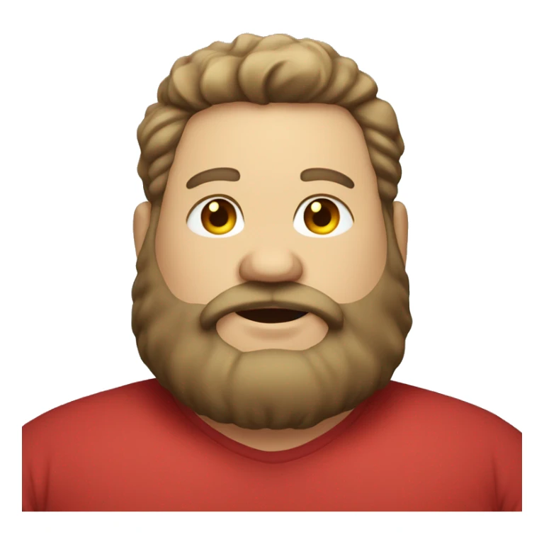 early 30s chubby man with a beard in a red shirt sticker
