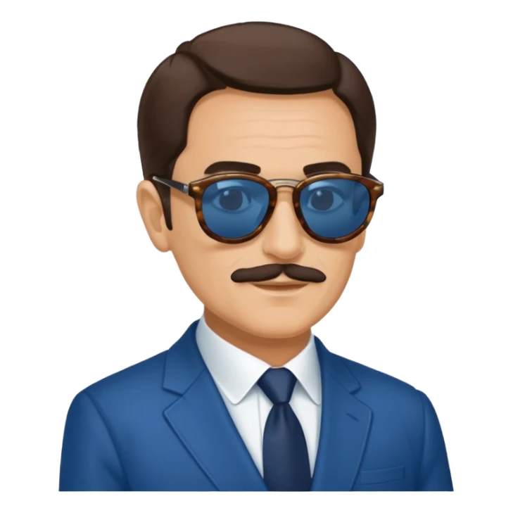 Spanish president with sunglasses, classic blue Telegram sticker sticker