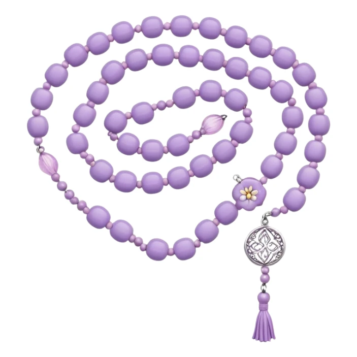 Light purple floral Muslim prayer beads sticker
