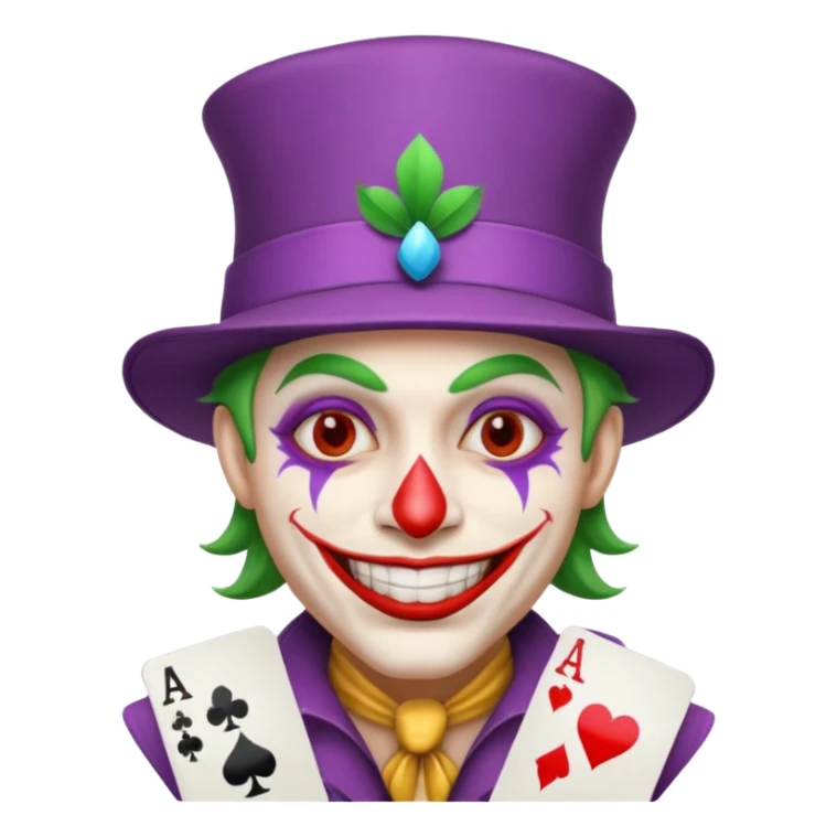 crazy colorful human jolly joker from poker sticker