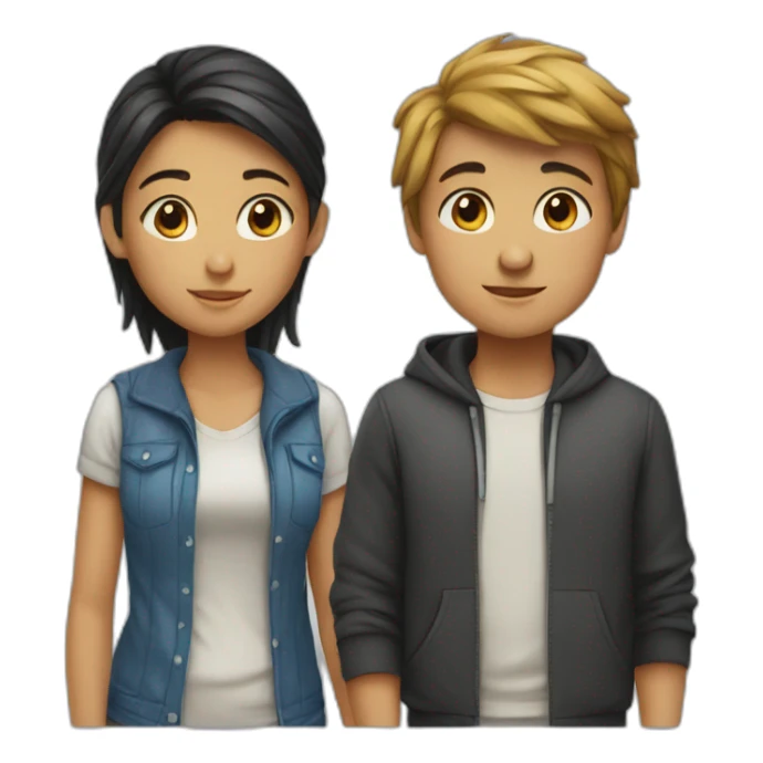 A girl and a boy  sticker